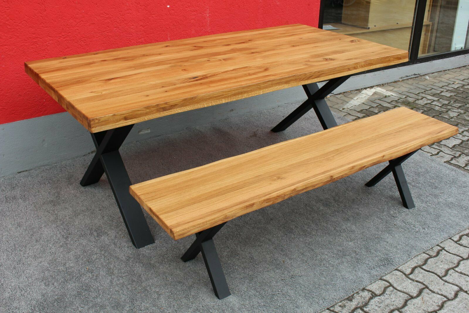 Bank Bänke Sitzbank + Massivholz + Baumkante oder Geradekante – möbel-outlet-24